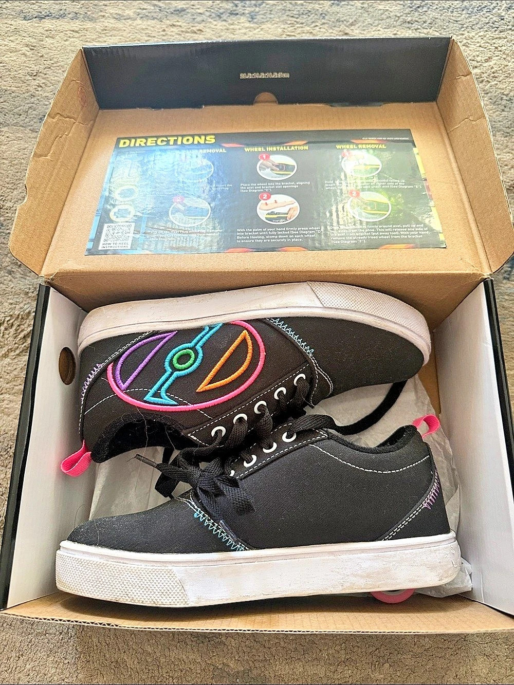 Heelys Pro 20 LG Kids Sneakers Black & Pink US 5